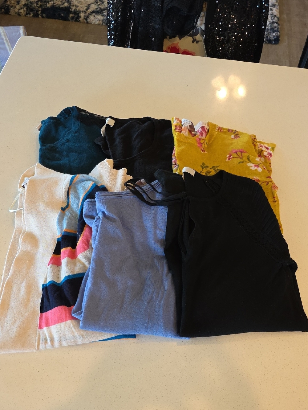 LOFT Mixed Color Women's Tops - Black, Yellow, Blue, Cream